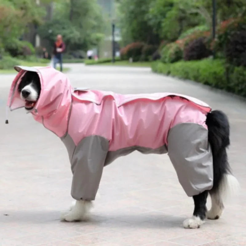 Waterproof Dog Raincoat Hoodie Jacket Rain Poncho Pet Rainwear Clothes Outdoor Golden Large Dogs Raincoat Pet Dog Clothing Coat