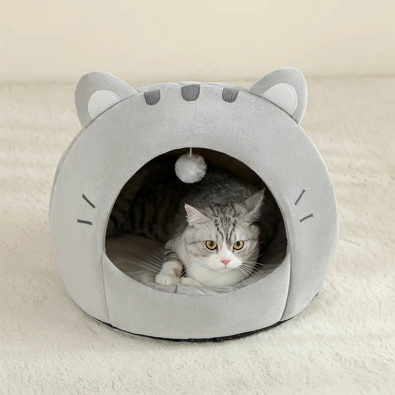 Super Cat Bed Warm Pet House Kitten Cave Cushion Cat House Warm Sleeping Dog Basket Tent Small Dog Mat Supplies Bed For Cats