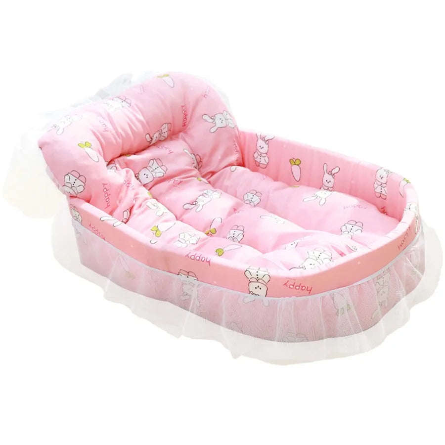 Pink Dog Bed for Small and Medium Dogs and Cats Princess Cat Couch with Washable Soft Fabric Cozy Snuggle Nest Design Ideal for
