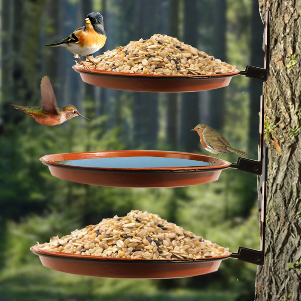 Bird Bath Spa Tray Weatherproof Bird Feeder Water Container Attracts Wild Birds Pet Supplies for Balcony Railing Garden