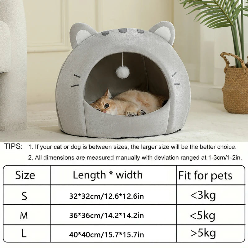 Super Cat Bed Warm Pet House Kitten Cave Cushion Cat House Warm Sleeping Dog Basket Tent Small Dog Mat Supplies Bed For Cats