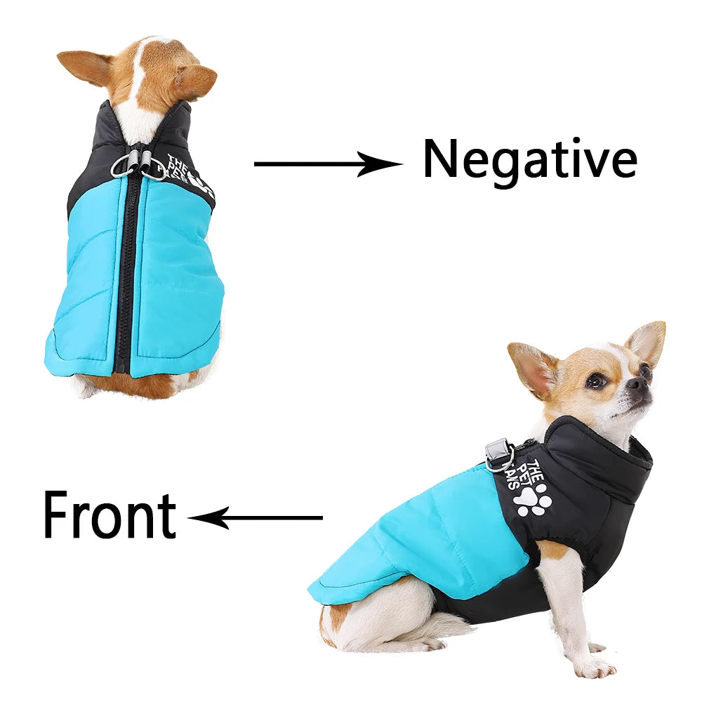 Warm Pet Clothing Winter Reflective Dog Costume Soft Windproof Zipper Jacket Coat With D-ring For Small Dog Chihuahua Labrador