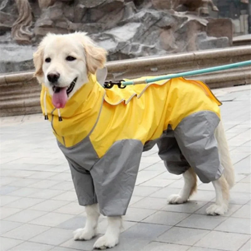 Waterproof Dog Raincoat Hoodie Jacket Rain Poncho Pet Rainwear Clothes Outdoor Golden Large Dogs Raincoat Pet Dog Clothing Coat