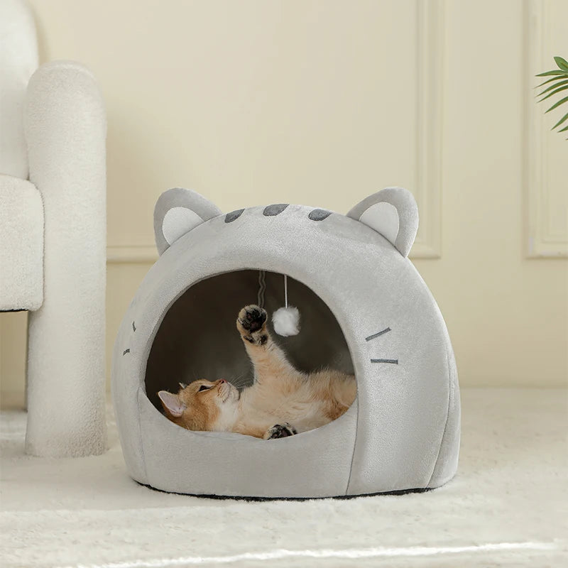 Super Cat Bed Warm Pet House Kitten Cave Cushion Cat House Warm Sleeping Dog Basket Tent Small Dog Mat Supplies Bed For Cats
