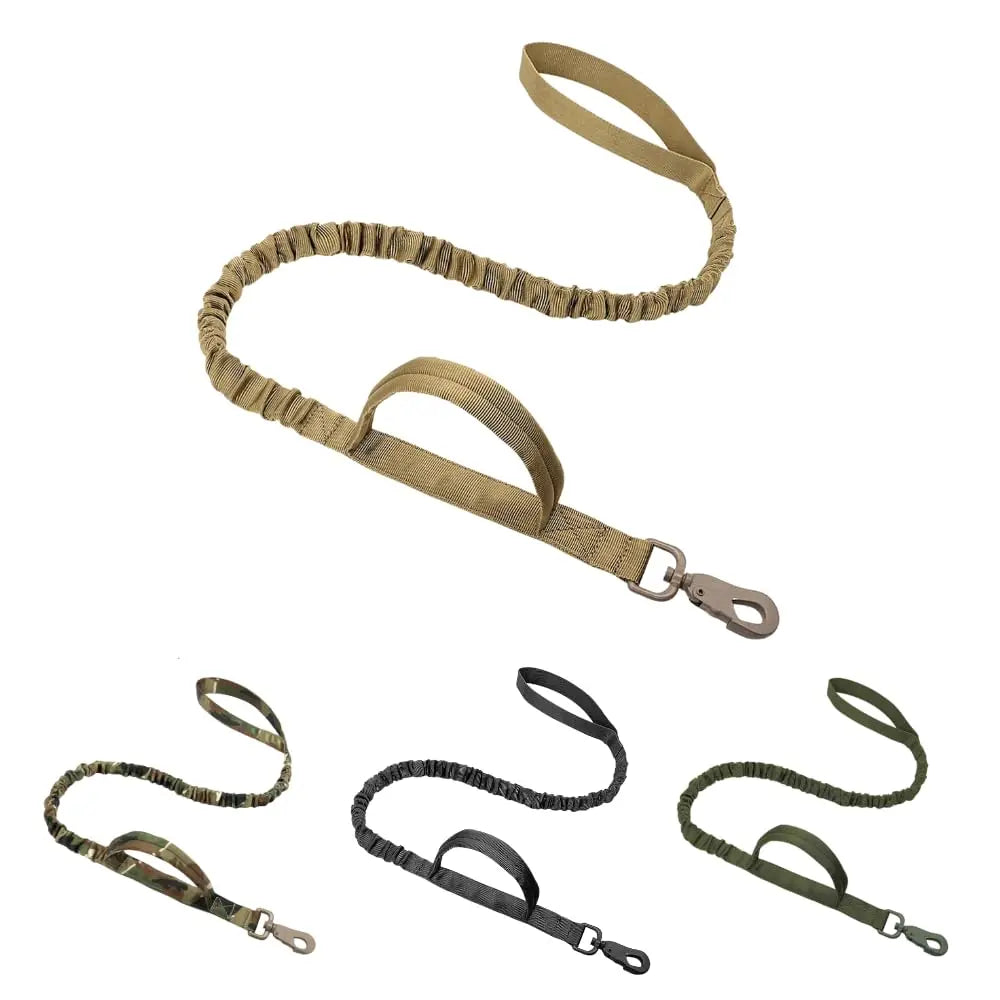 Military Dog Leashes Adjustable Leash Quick Release Elastic Rope With 2 Control Handle For Medium and Small Dogs Accessories