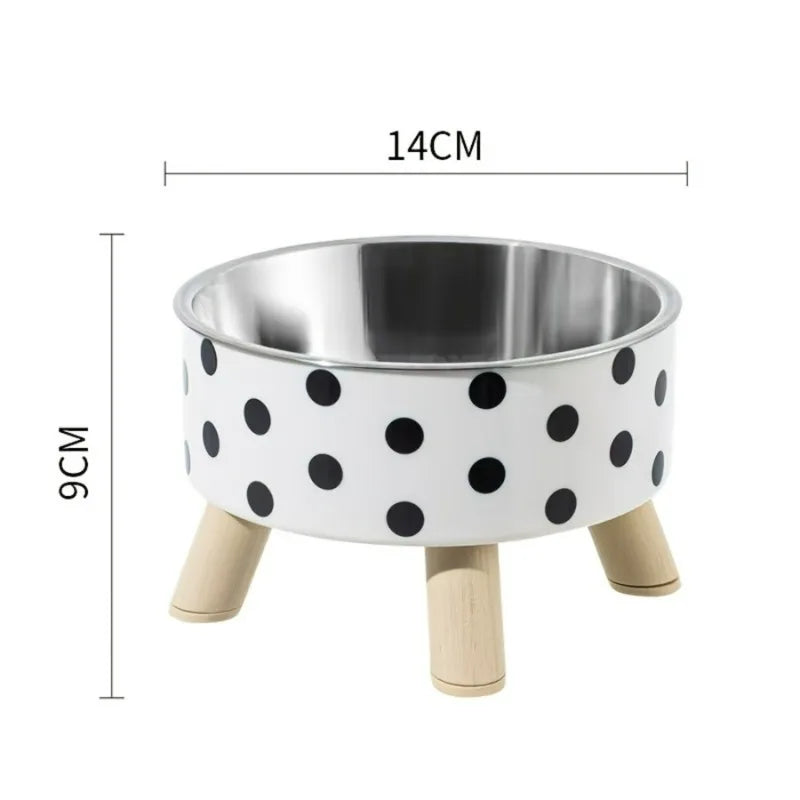 1pcsElevated stainless steel cat bowl with neck protection design - anti slip, anti pointed feeding tray for cats, cat food bowl