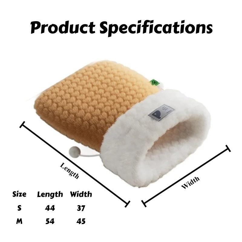 Cozy Cave Cat Sleeping Bag: Winter Warm Semi-Enclosed Pet Bed with Security Hood - Self-Warming Fluff Pocket for Anxious Cats