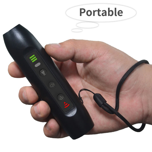 Upgrade Ultrasonic Dog Repeller 3 Modes Portable Chargeable Dog Drive Device with Intelligent High Brightness Flashlight Dog