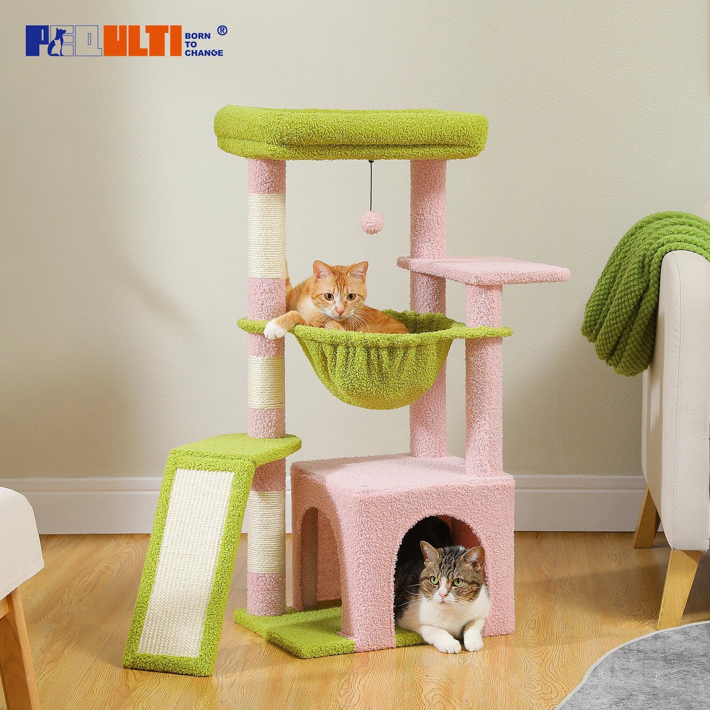 Small Cat Tree Cat Tower with Natural Sisal Scratching Post,Spacious Top Perch,Privite Cat Condo Perfect for Indoor Cats,Cat Toy