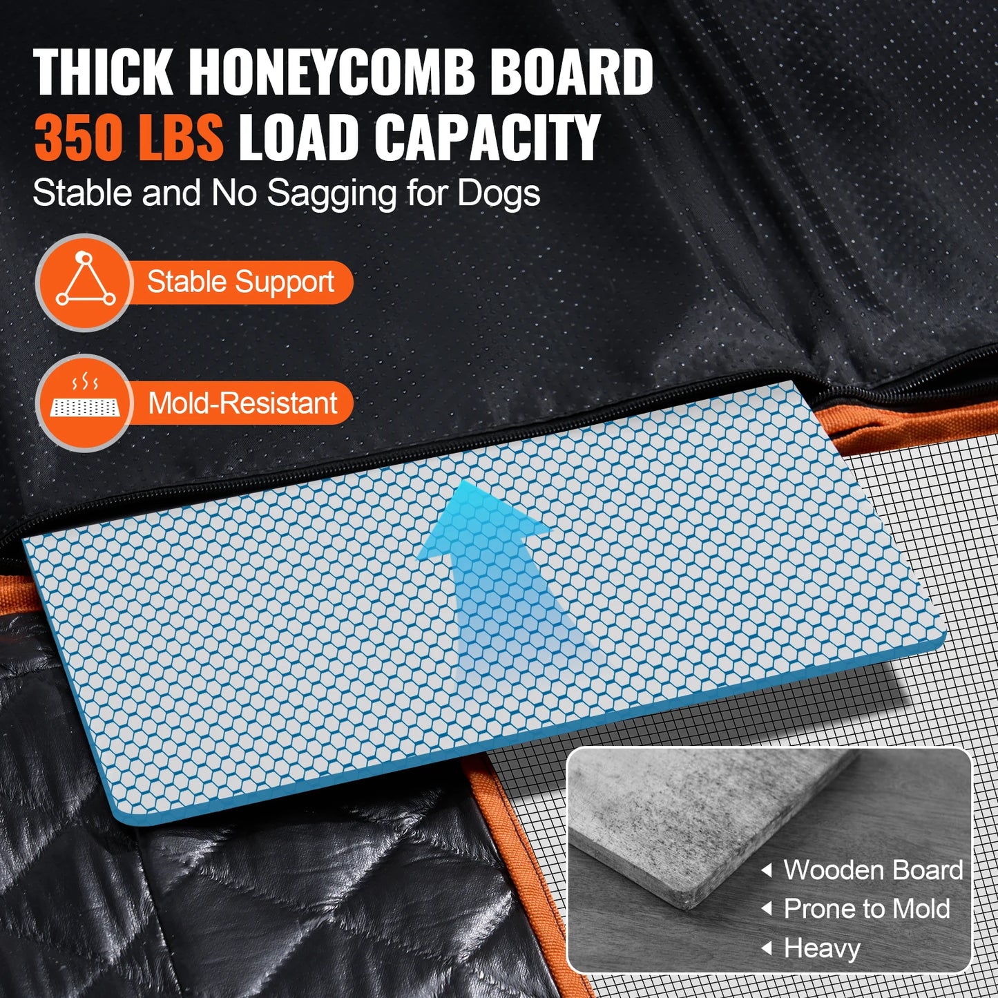 SucceBuy Back Seat Extender Dog Car Seat Cover for Back Seat Bed with Mesh Window and Storage Pocket Supports 350lbs Dog Hammock