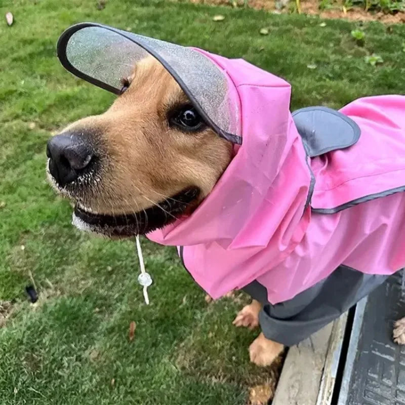Waterproof Dog Raincoat Hoodie Jacket Rain Poncho Pet Rainwear Clothes Outdoor Golden Large Dogs Raincoat Pet Dog Clothing Coat