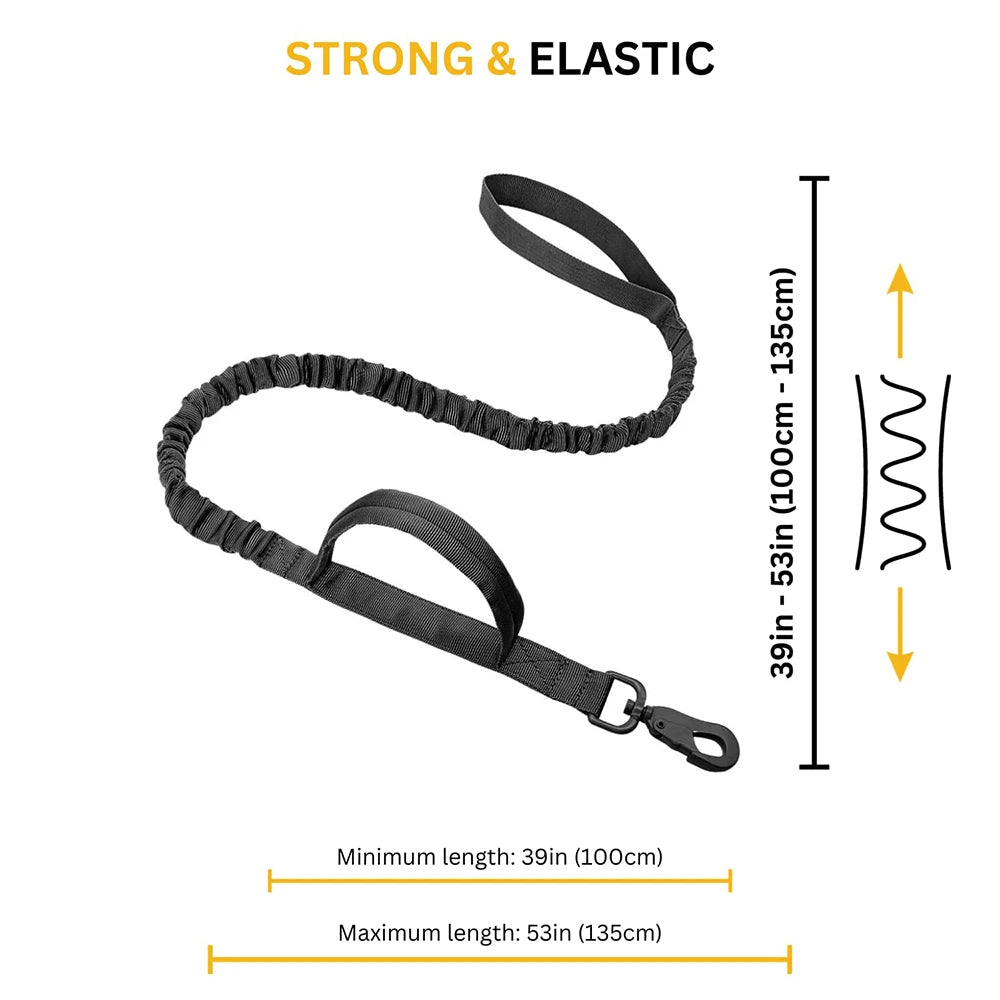 Military Dog Leashes Adjustable Leash Quick Release Elastic Rope With 2 Control Handle For Medium and Small Dogs Accessories